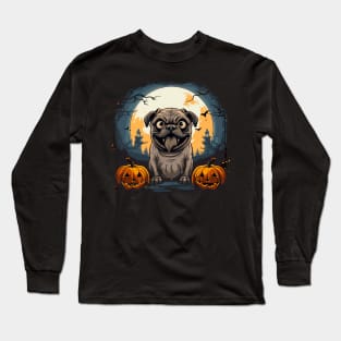 Pug halloween dog Long Sleeve T-Shirt